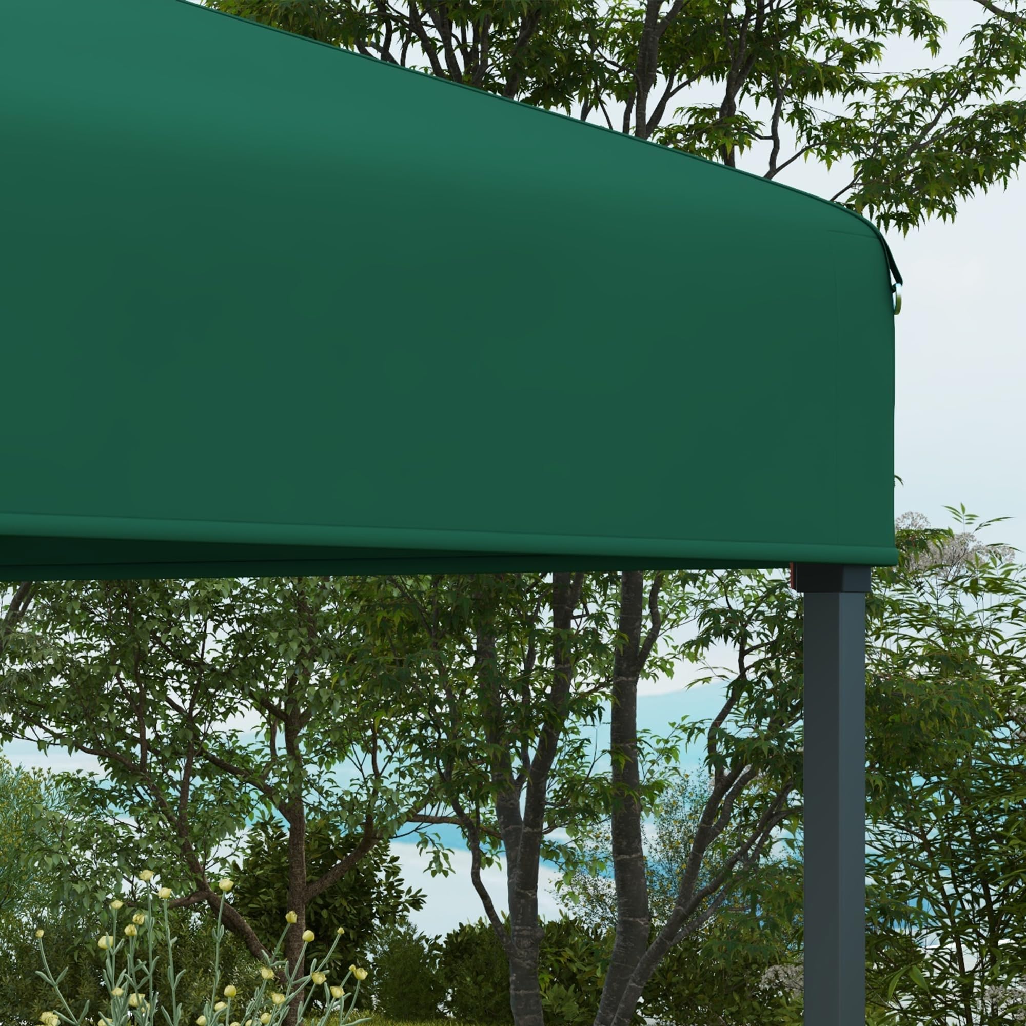 Outsunny Techo de Carpa para Celebraciones 3x3 m Techo de Repuesto para Carpa Plegable de Tela Oxford con Tejado Puntiagudo Impermeable y Anti-UV Verde Oscuro