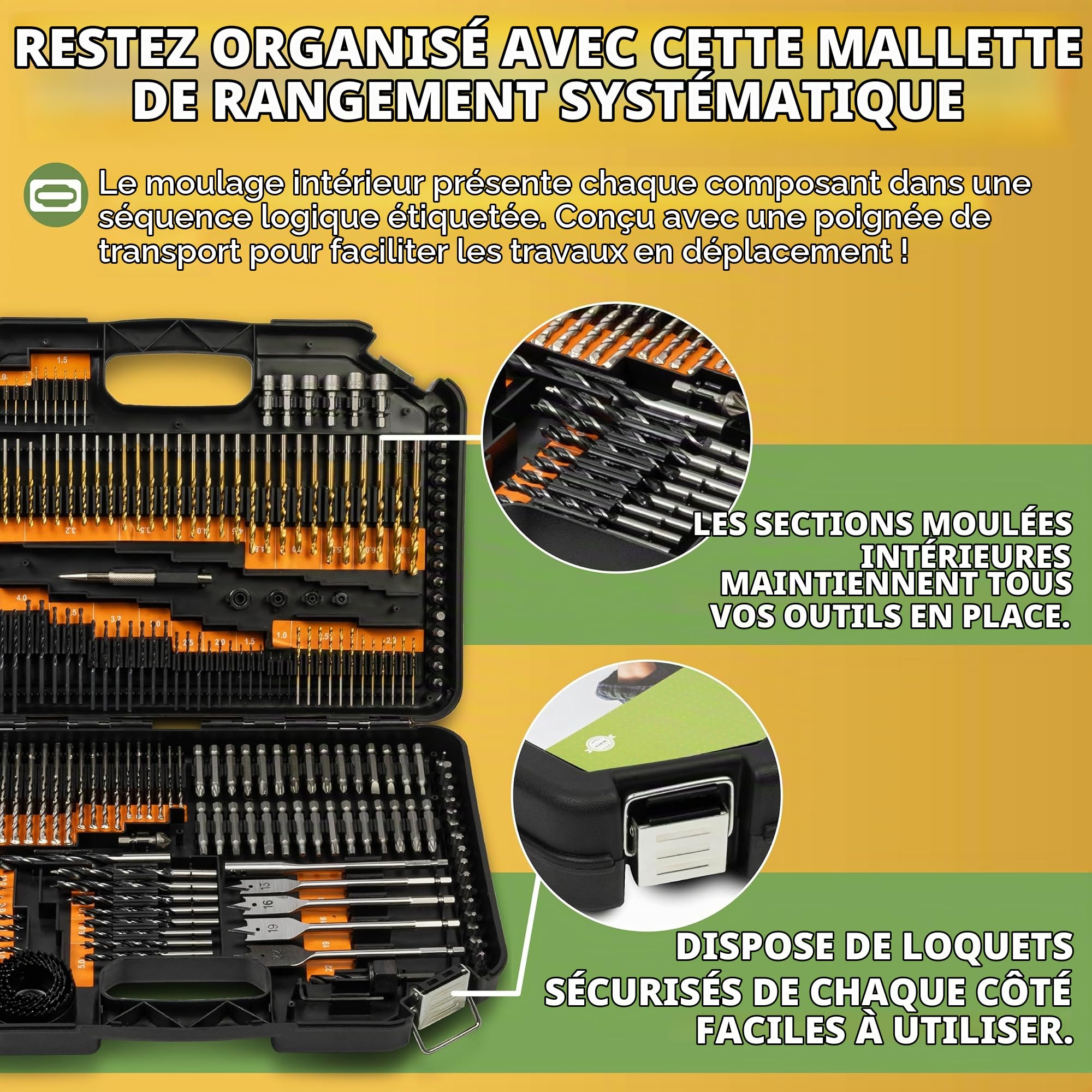 BLOSTM Coffrets de Forets Combinés - Ensemble de 246 Forets