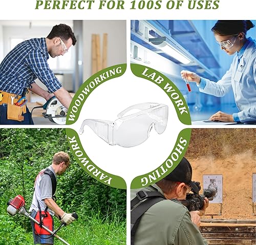 Miniatura 6 de Gafas de seguridad antiniebla, paquete de 4, antipolvo, impactos, resistentes a los arañazos, a prueba de salpicaduras, protección ocular envolvente