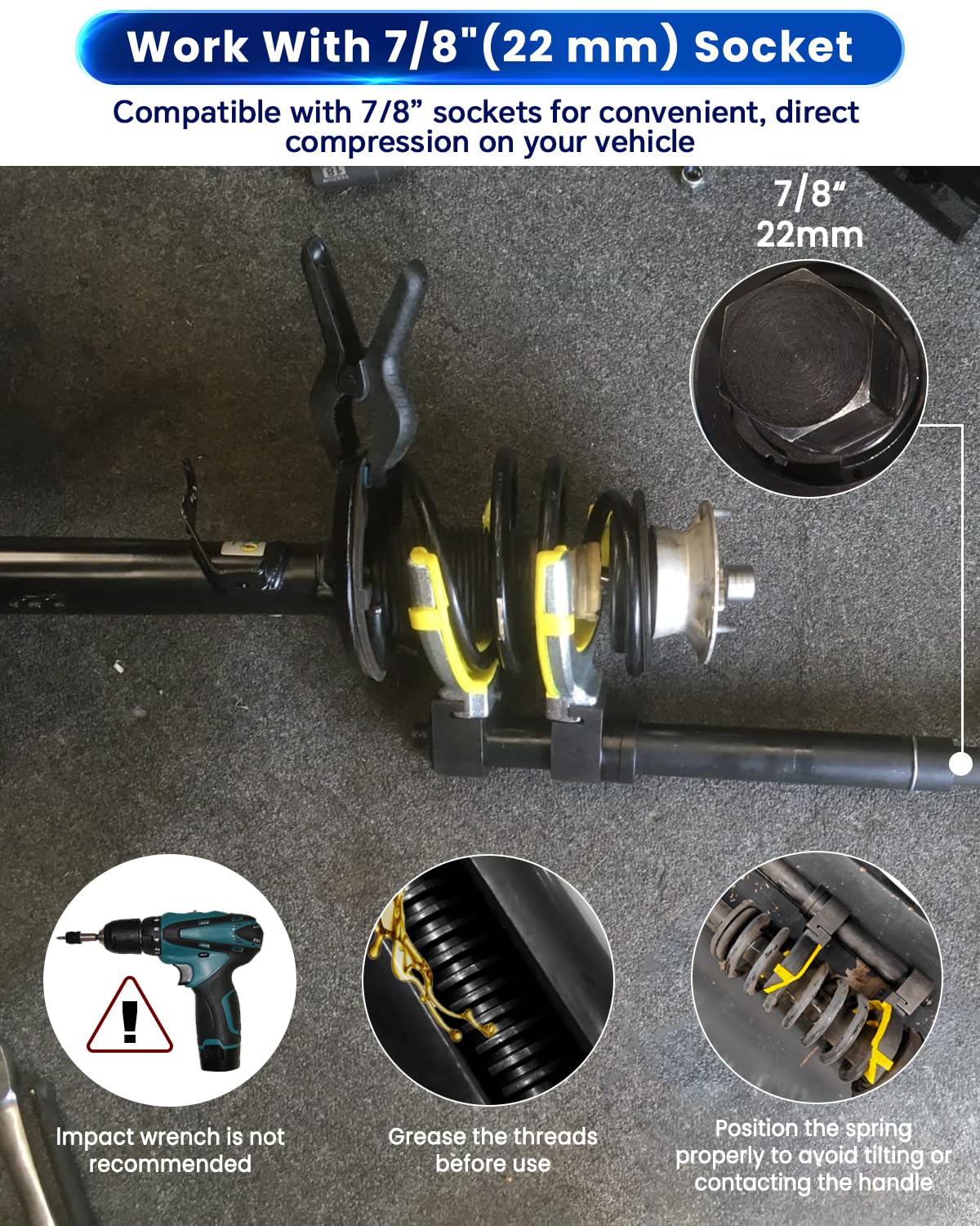 ATPEAM Compresor de Muelles Amortiguador Universal para Coches, Herramienta Profesional para Resortes de Suspensión, Compatible con Todos los Modelos de Vehículos