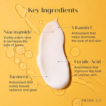 MEDIX Vitamin C Cream + Niacinamide Brightening Body Lotion | Anti Aging Moisturizer Vitamin C Lotion For Women & Men To Soften The Look Of Dark Spots, Wrinkles, Uneven Looking Skin Tone, 15 Fl Oz