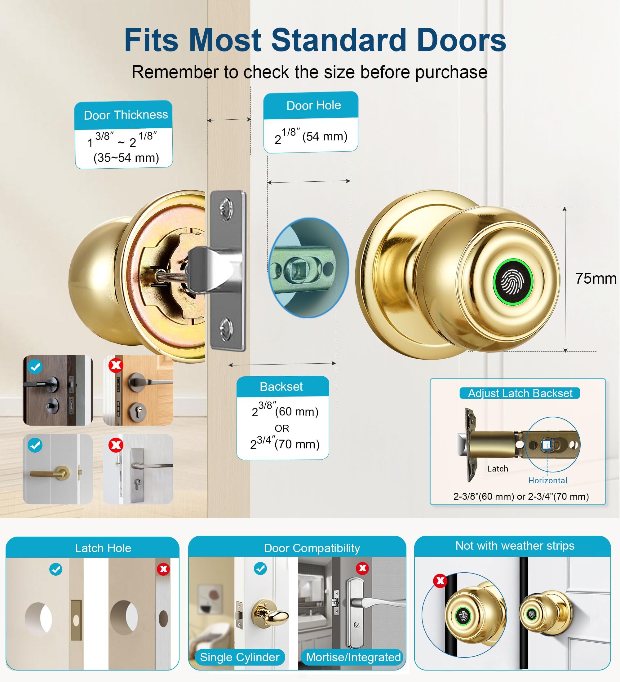 Biometric Fingerprint Door Knob - Smart Security -5