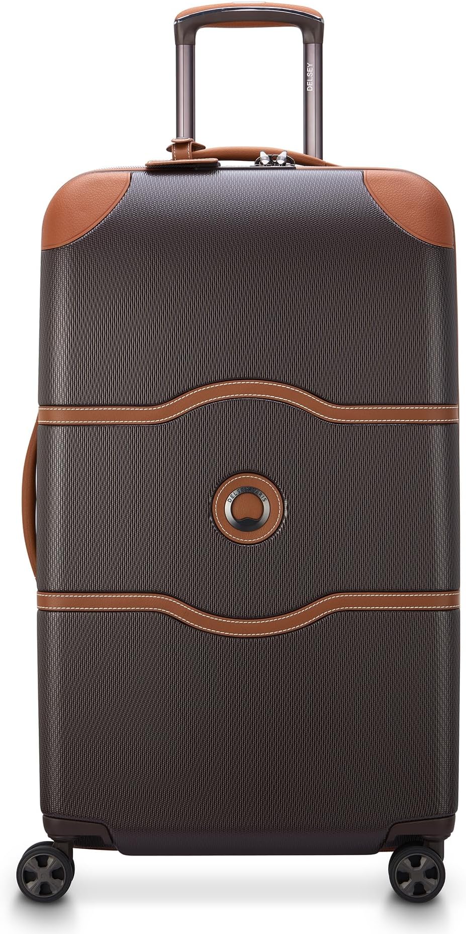 Delsey Paris Suitcase Chatelet Hardside 2.0 Luggage with Spinner Wheels 20 inches Brown