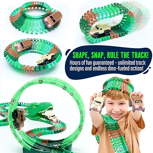 Miniatura 31 de JITTERYGIT Autos de repuesto para pistas – Accesorios adicionales de coche de carreras para dinosaurio pista de carreras y juguete de tren