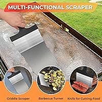 Vista 3 de Kit de limpieza de plancha para Blackstone, accesorios para parrilla plana, juego de herramientas de limpieza con piedra para parrilla, raspador
