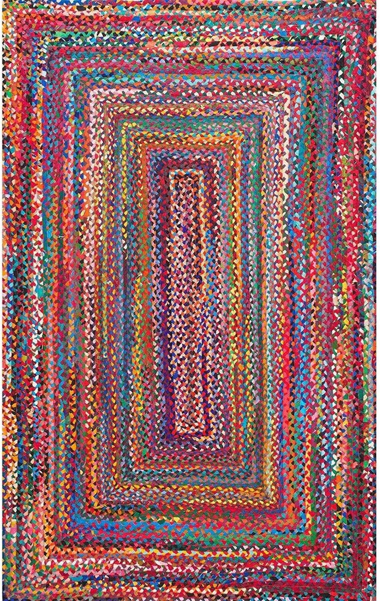 Jai Shri Shyam Spinrific Jute Cotton Braided Area Rug (Multicolour, Medium)