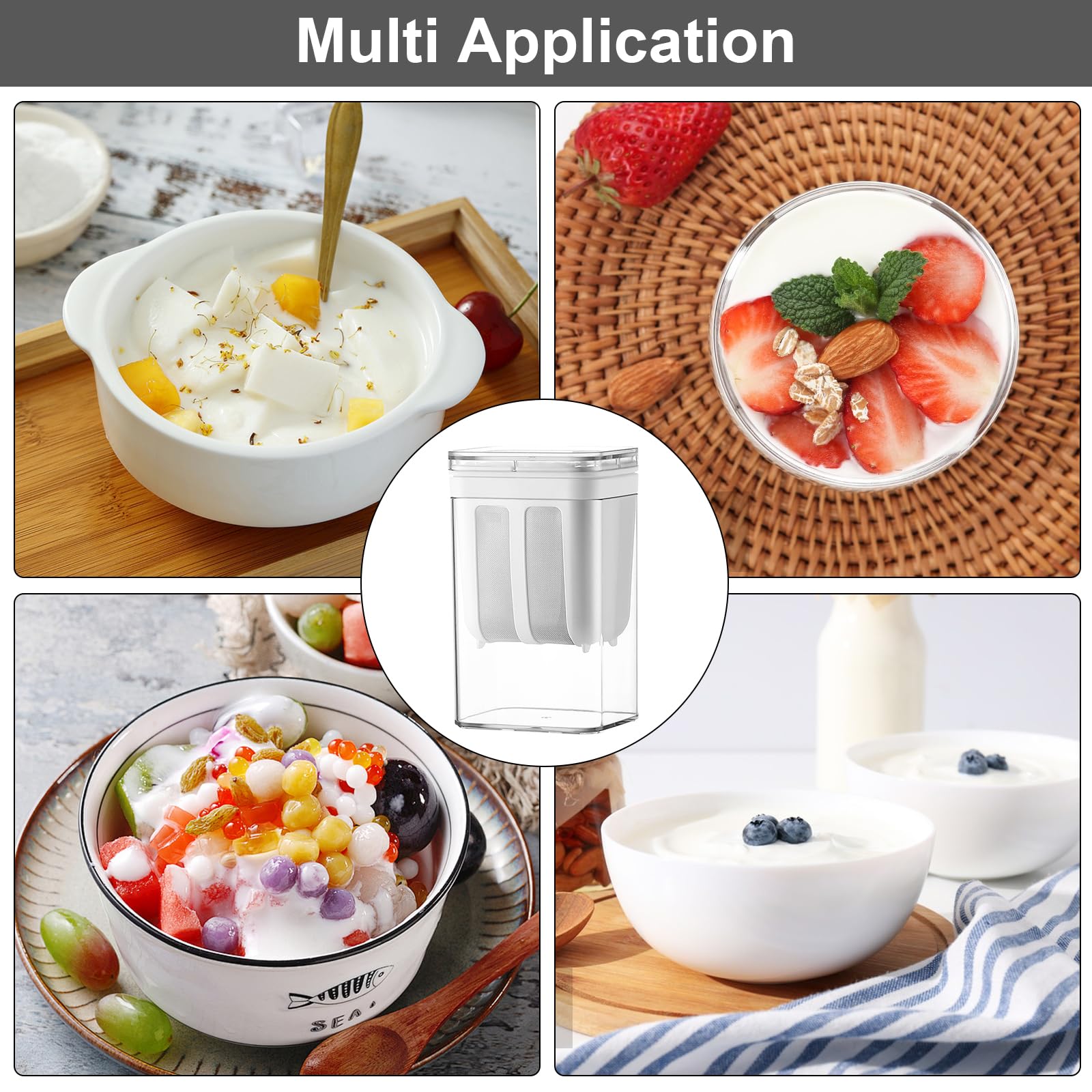 Estrattore di yogurt greco da 1100 ml con filtro a rete in acciaio inox e coperchio per yogurt, yogurt, yogurt, yogurt, yogurt, per filtrare succo, latte e formaggio, lavabile