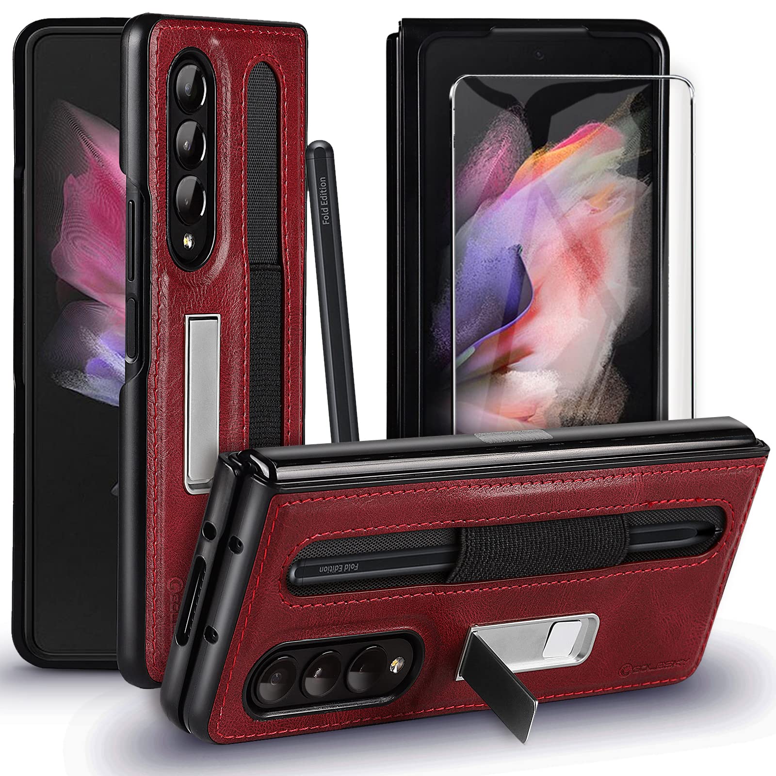 Buy Golbsky Samsung Galaxy Z Fold 3 5G Case with S Pen Holder, Z Fold 3