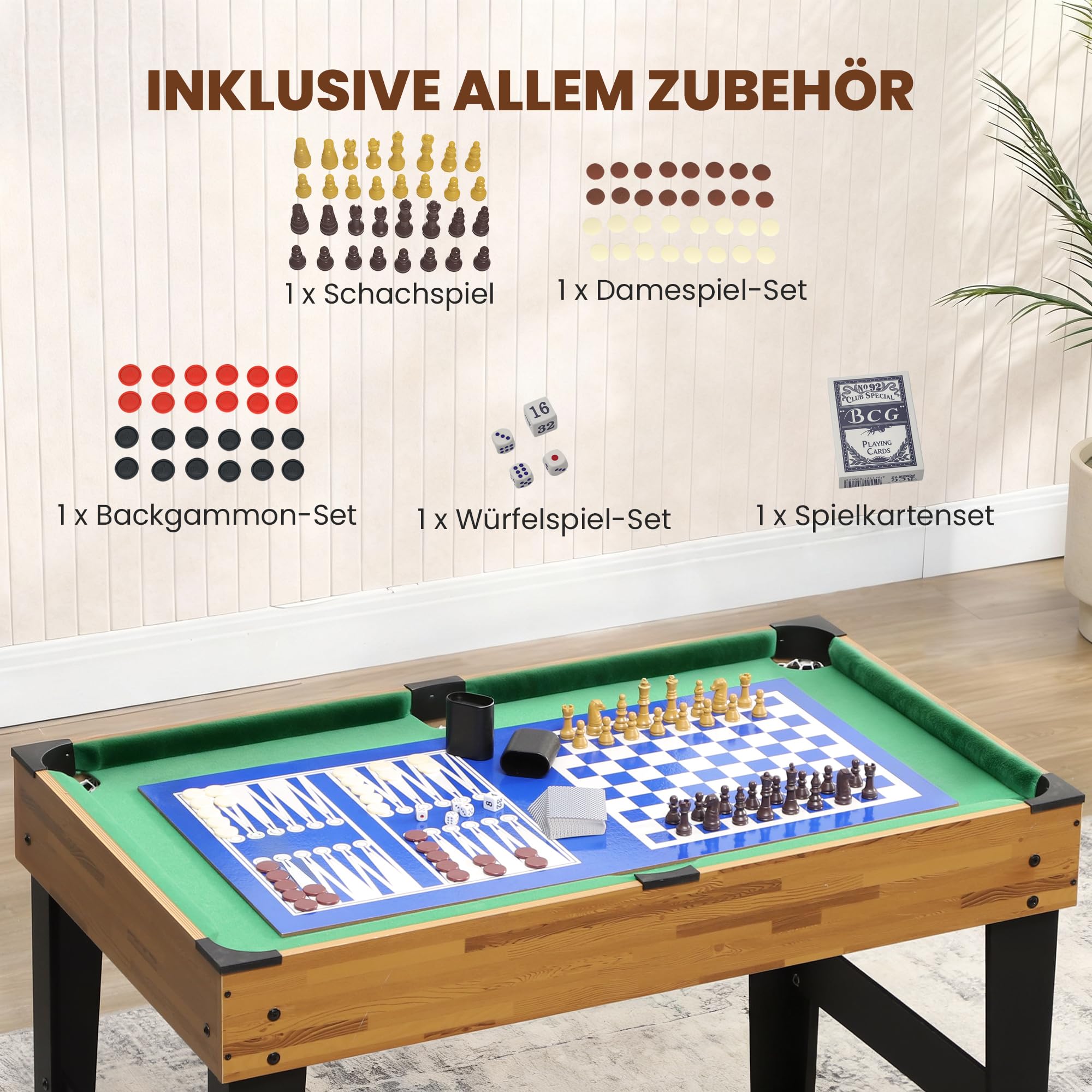 SPORTNOW 13-in-1 Multi Spieltisch Multifunktionstisch mit Tischtennis