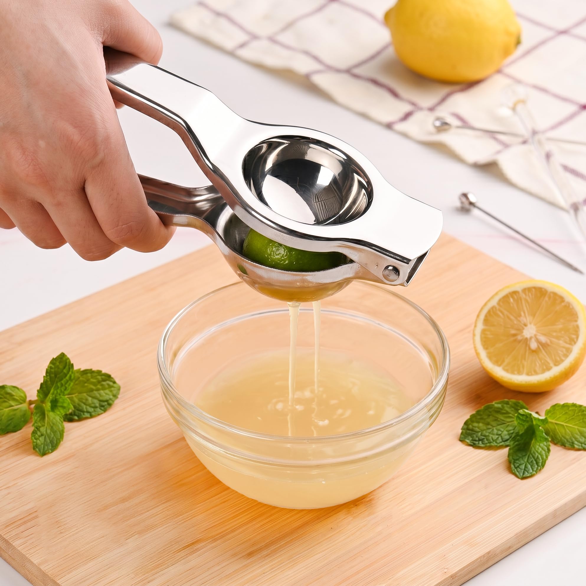 Nestasia Stainless Steel Lemon Squeezer With Bottle Opener - Rust Resistant Hand-Press Manual Lime Juice Extractor | Durable Food-Safe Nimbu Squeezer & Presser - Ideal for Kitchen & Bar Use