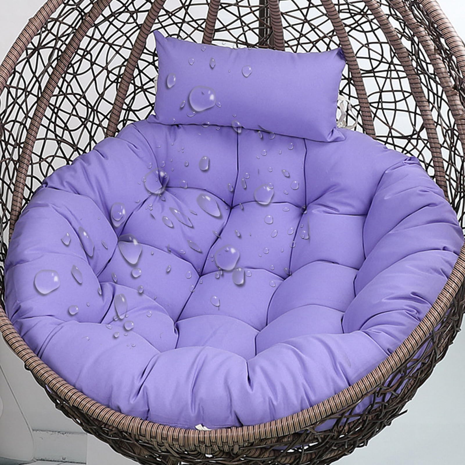 Aocase Egg Chair Cushion Only Replacement - Large Thick Washable Seat Pad & Pillow for Indoor/Outdoor Hanging Swing Basket Chairs, Garden Patio Mat Pads with Zipper (Cushion Only),NO13,110×110cm