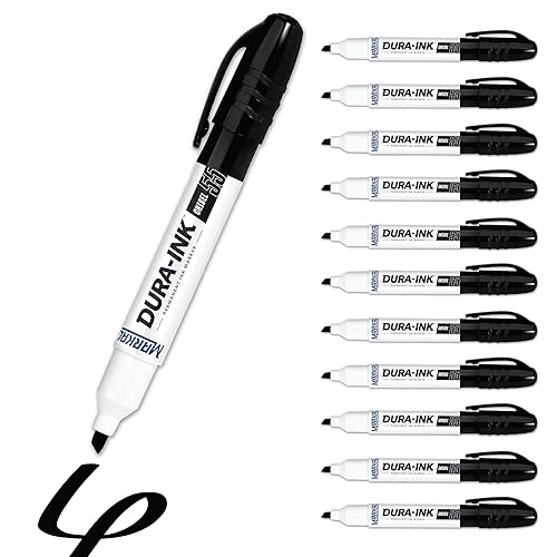Markal Dura-Ink 55 - Marcador permanente de tinta de cincel mediano, compatibilidad de superficie versátil, tamaño 1.16 pulgadas o 3.16 pulgadas,