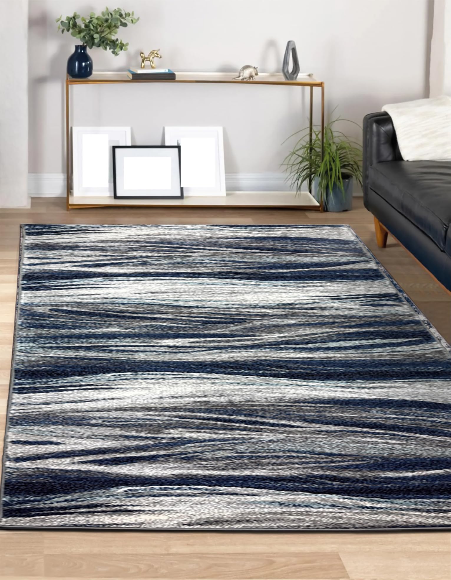 Keen Home Design Area Rugs - 8x10 Non-Shedding, Abstract Rugs for Kitchen, Living Room, Bedroom, Dining Room, Entryway - Size: 7'3" x 10'2", Multi