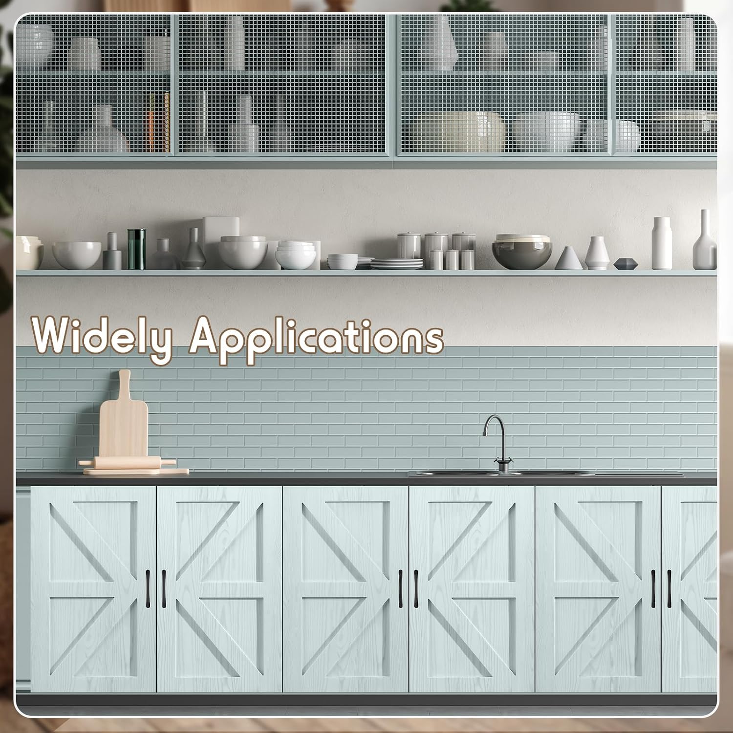 Sintuff 2 Sets 13.25'' W x 22.5'' H Unfinished Kitchen Cabinet Door Replacement with Hinges Handles, Shaker Cabinet Doors Front Replacement for Kitchen Bathroom Vanity Closet