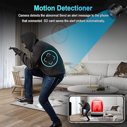 Miniatura 3 de UENOKIPS Mini cámara oculta WiFi inalámbrica pequeña cámara de video Full HD 1080P visión nocturna detección de movimiento seguridad niñera cámara