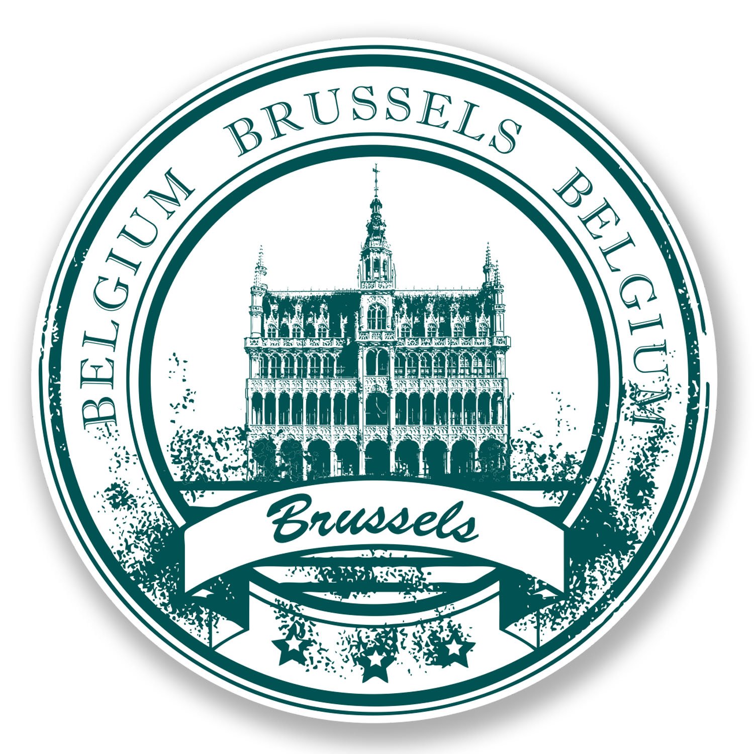 Destinationvinyl Multi 2 X 10Cm Brussels Belgium Vinyl Sticker Decal Travel Luggage Tag Laptop #6774 (10Cm X 10Cm)
