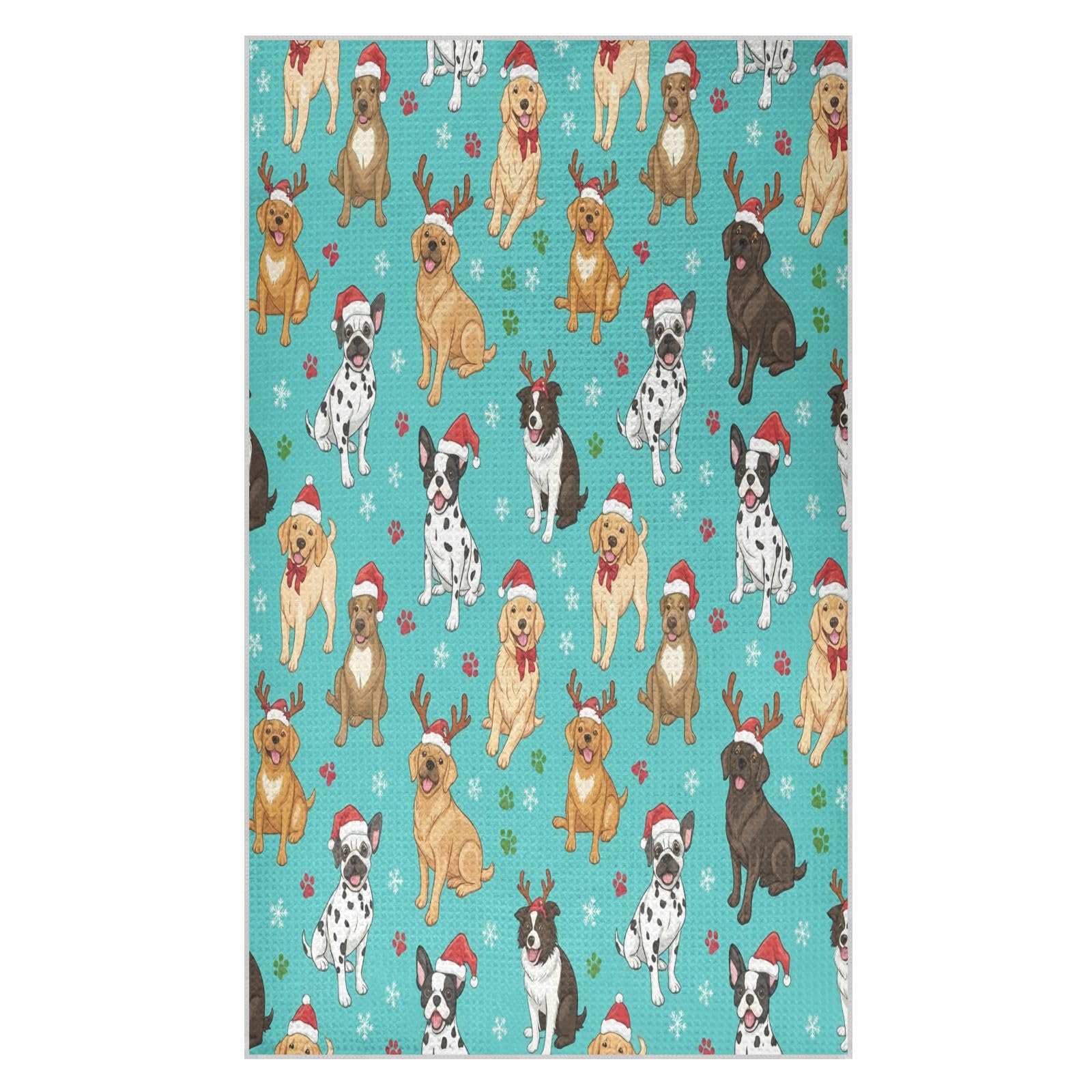 BURSTDDY Cartoon Dog Kitchen Towels,Absorbent Dish Towels 2 Pack