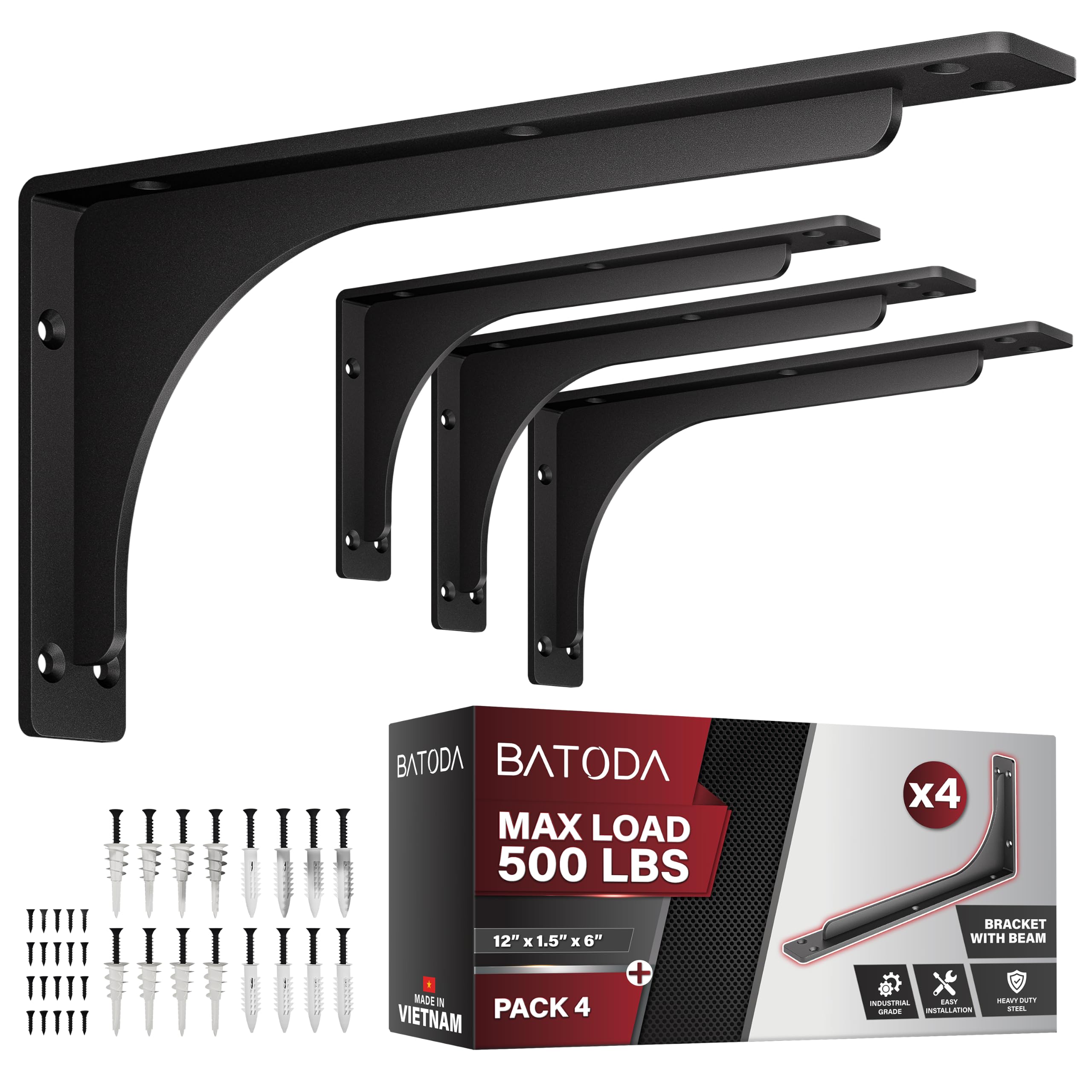 BATODA L Brackets with Beam - 300lb Capacity -1