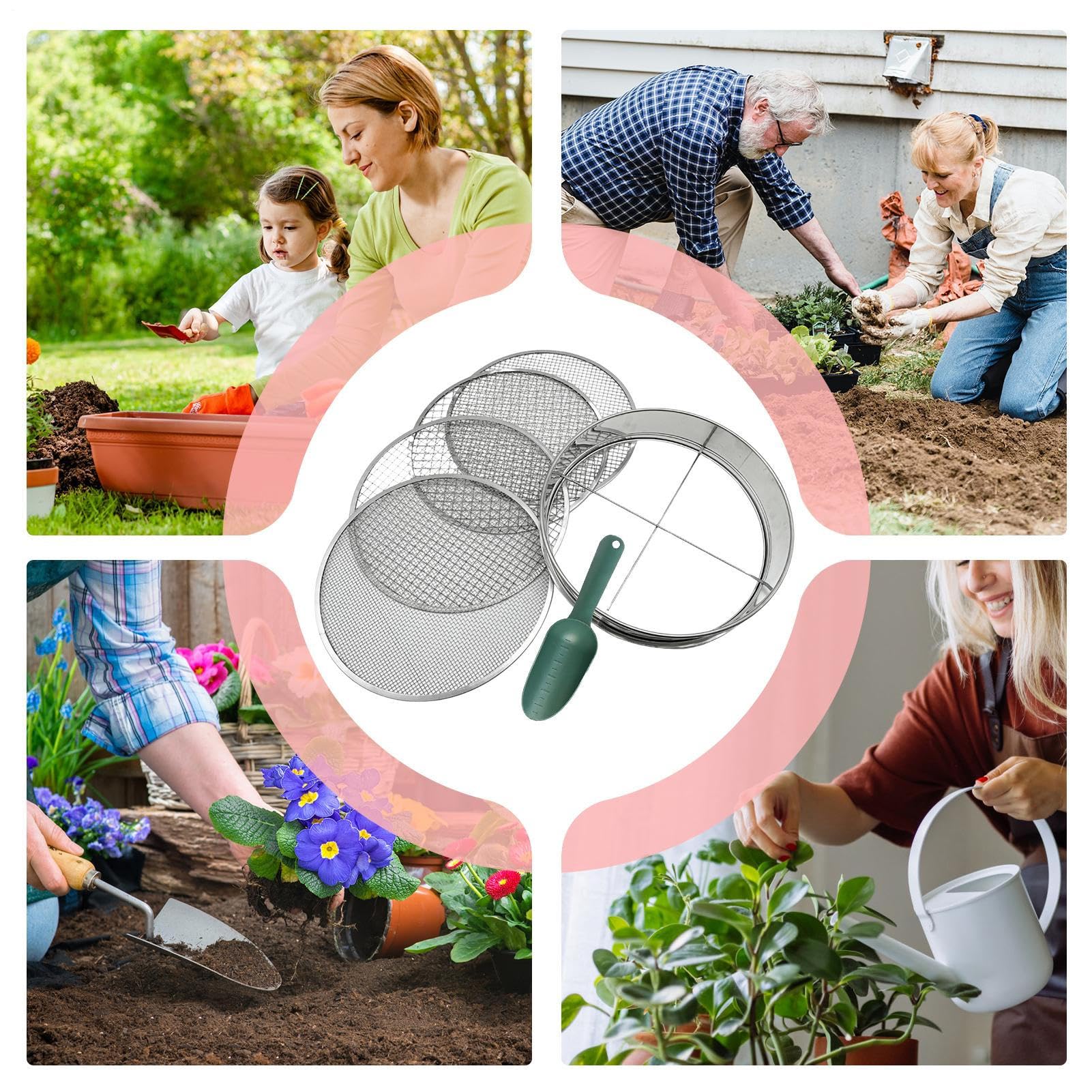 Cribado de compost genérico – Malla de cribado compacta para jardín, tela de tamizado para guijarros, para jardinería, macetas de césped y basura de compost