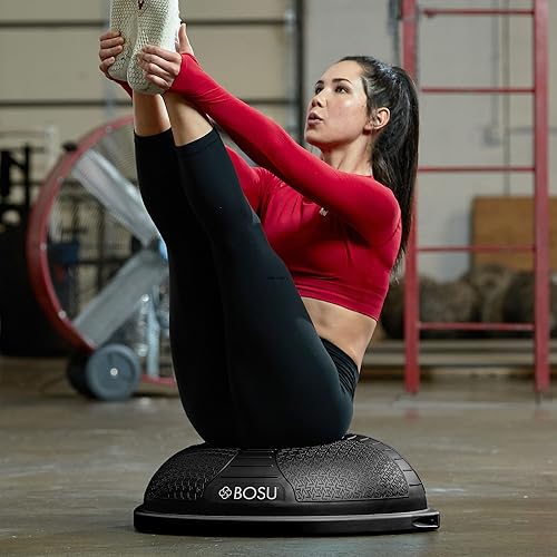 Miniatura 5 de Bosu Entrenador de ejercicio de equilibrio en casa de media bola para entrenamientos de fuerza y flexibilidad con material resistente a las