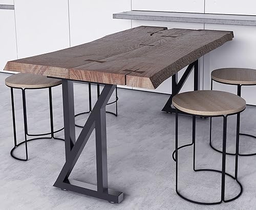 Miniatura 3 de Patas de mesa de metal de 28 pulgadas, estables y de estudio, patas de comedor, patas de escritorio, patas de escritorio, tubo cuadrado, patas de