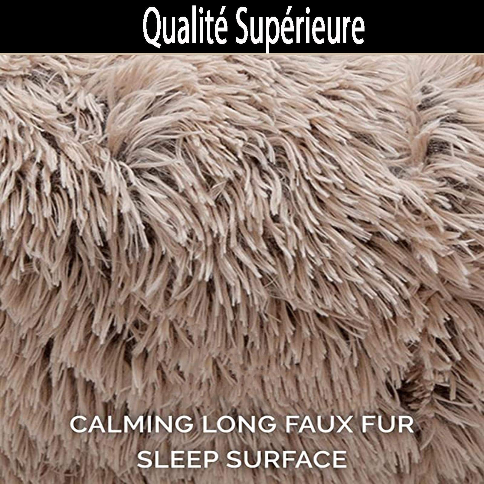 Coussin Anti Stress XXXL,Lit Moelleux Rond pour Chien XL,Panier pour Chien Moyen Taille,Puppy Love Panier Orthopedique,Tapis XXL Grande Taille Lavable Apaisant Marron