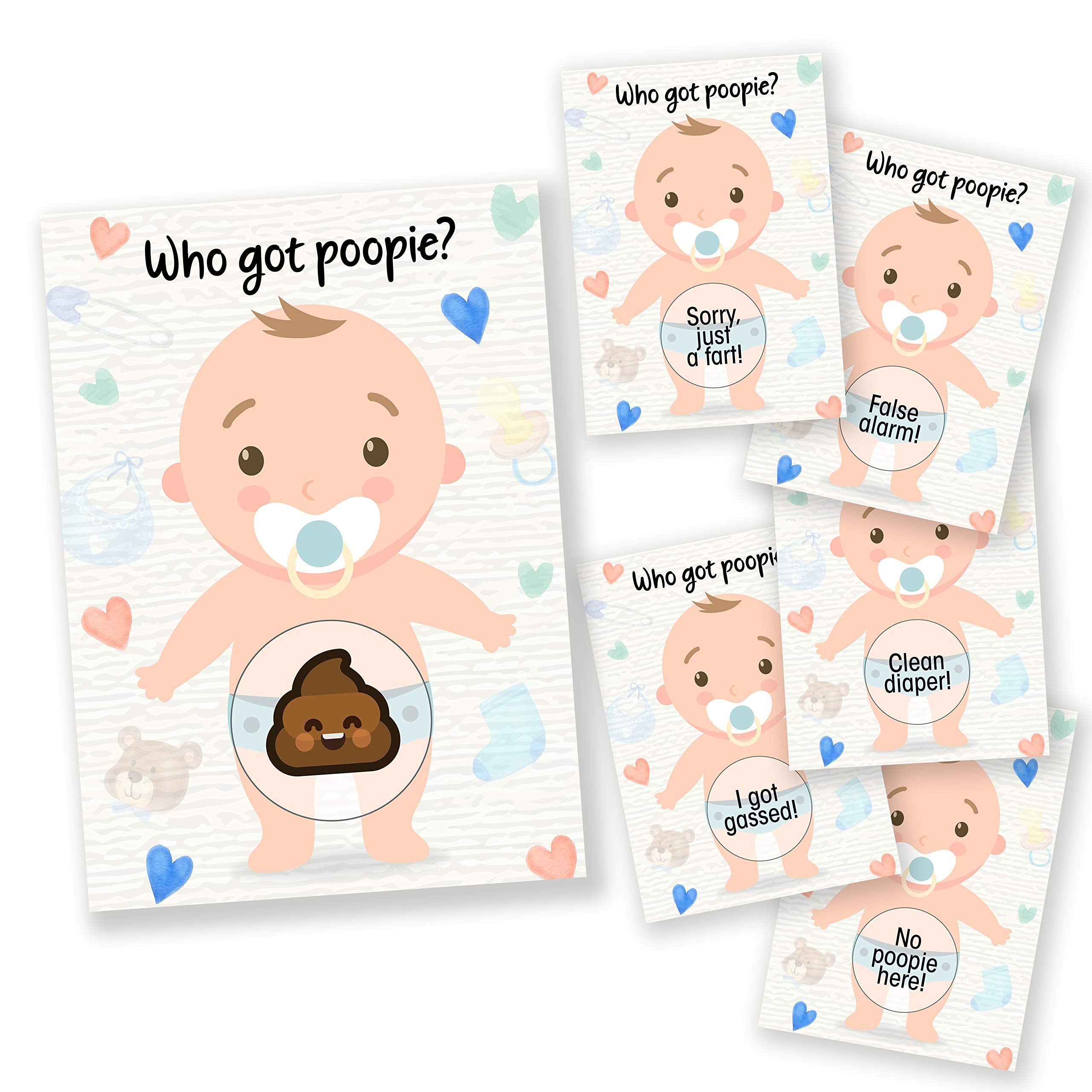 Buy Baby Shower Games 33 Raffle Cards, Poopie Emoji Scratch Off Lottery