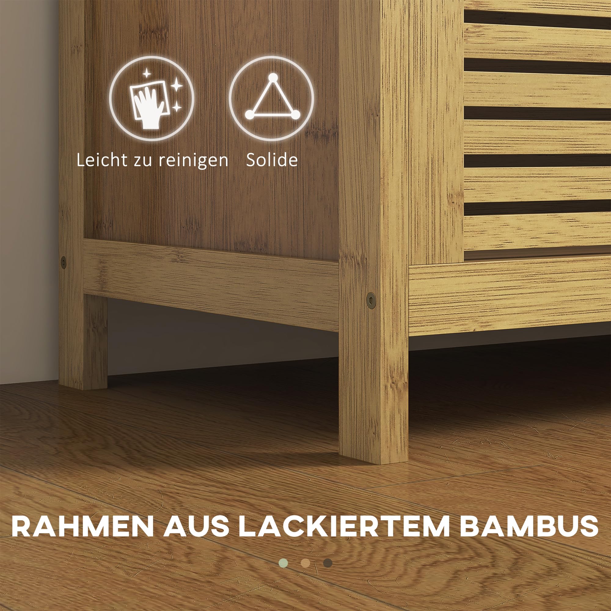 HOMCOM Schuhbank mit Sitzfläche Bambus Wohnzimmer 100 x 40 x 60 cm Natur
