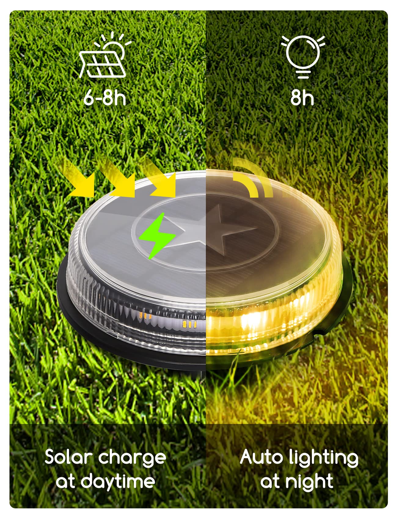 Aigostar Luz solar jardín para suelo,8 lámparas LED para exterior con estaca,luz cálida 3200K,impermeable IP66,iluminación de suelo para exterior Luces led de exterior,decoración e iluminación