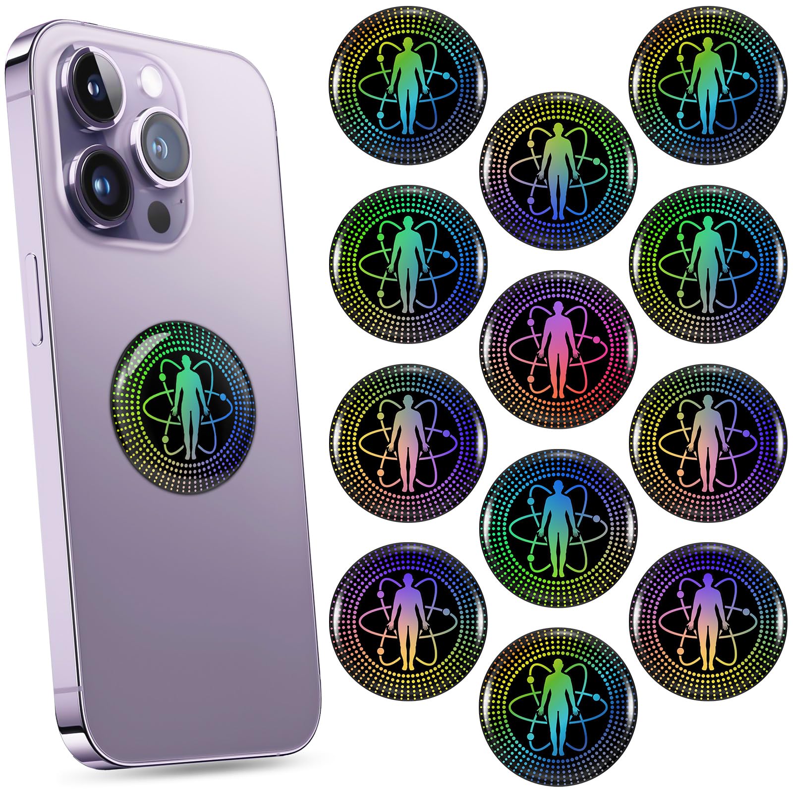 Zonon Emf Emf Sticker Emf Blocker for Mobile Phone Radiation Equipment Neutralizer Devices Accessories for Laptops Computers (Futuristic) Pack of 18-image-44