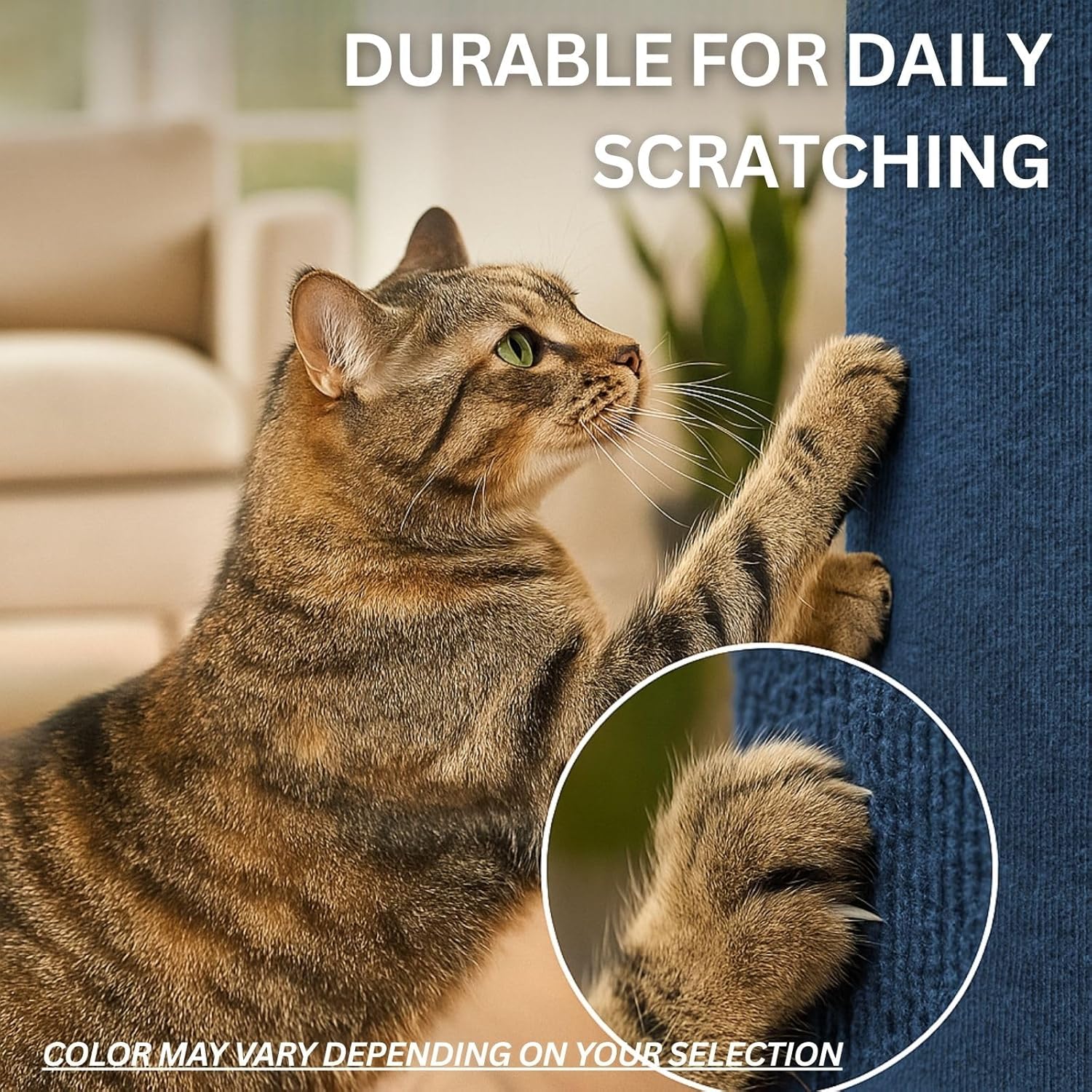 Cat Scratch Mat (Brown, 10-Pack), 23.6’’ x 11.8’’ Cat Wall Corner Scratcher, Versatile Self-Adhesive Replacement Easy Use for Cat Trees, Furniture, Scratching Posts, and Couch Protection