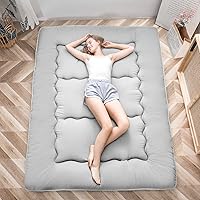 Vista 226 de Colchón futón japonés de piso gris constelación, de piso tatami, portátil, para acampar, para niños, sofá cama plegable enrollable con protector