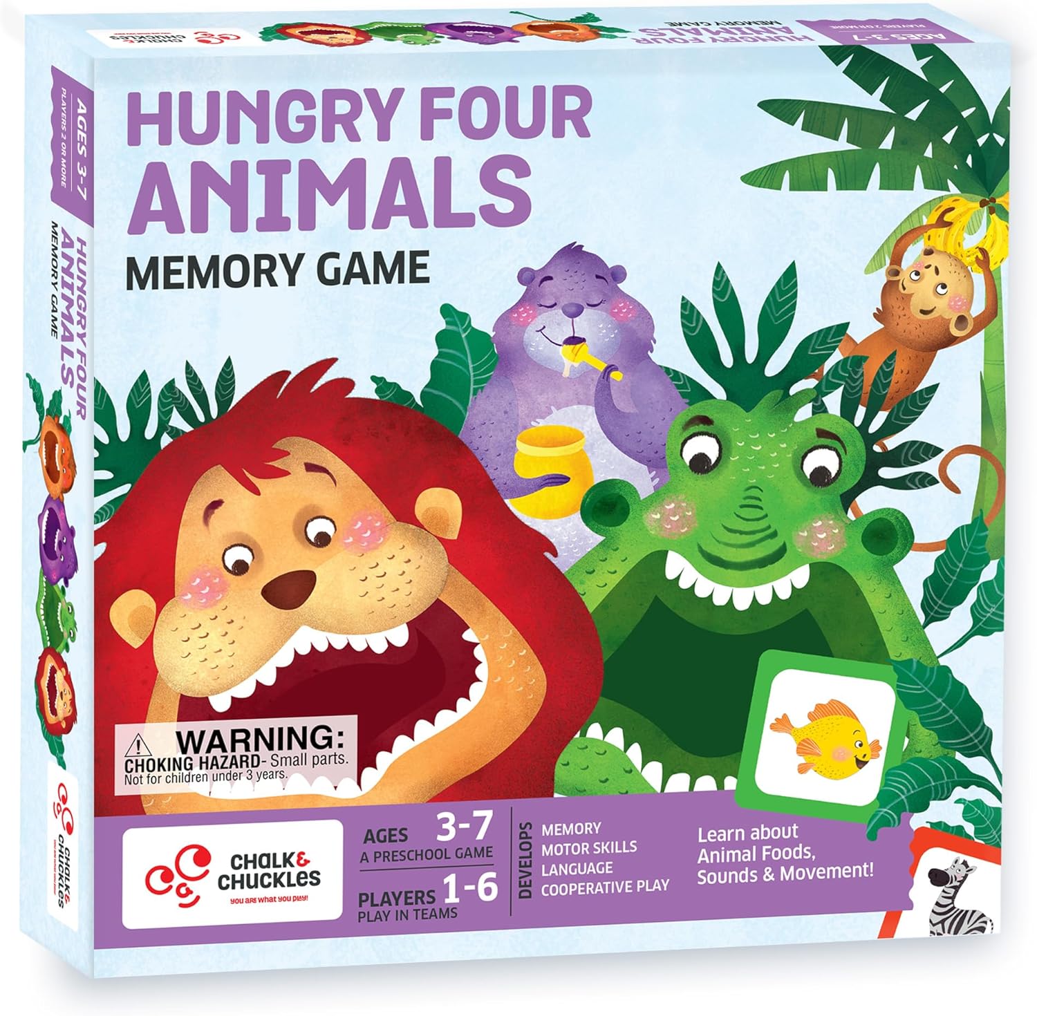 Chalk and Chuckles Hungry Four, (3-7 Years) Preschool Memory Cooperative Game, Educational and Movement Activity for Kids