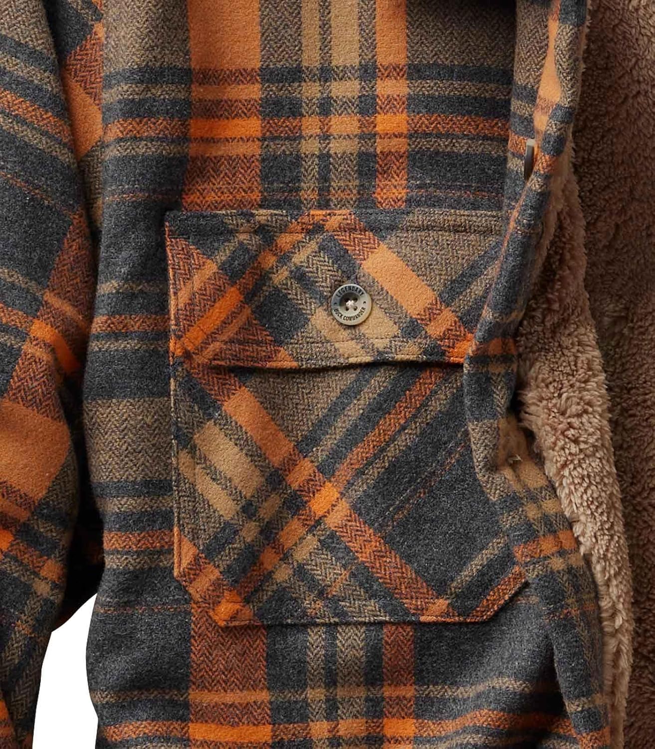 Legendary Whitetails Mens Buck Commander Deerfield Flannel Berber Lined Shirt Jacket - Image 5