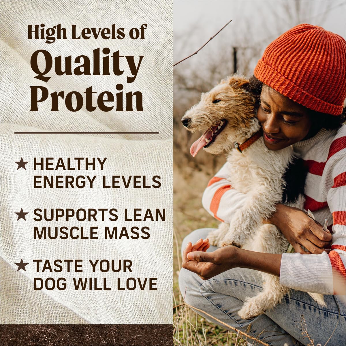 Merrick Premium Grain Free Dry Adult Dog Food, Wholesome And Natural Kibble With Beef, Bison And Sweet Potato - 4.0 lb. Bag