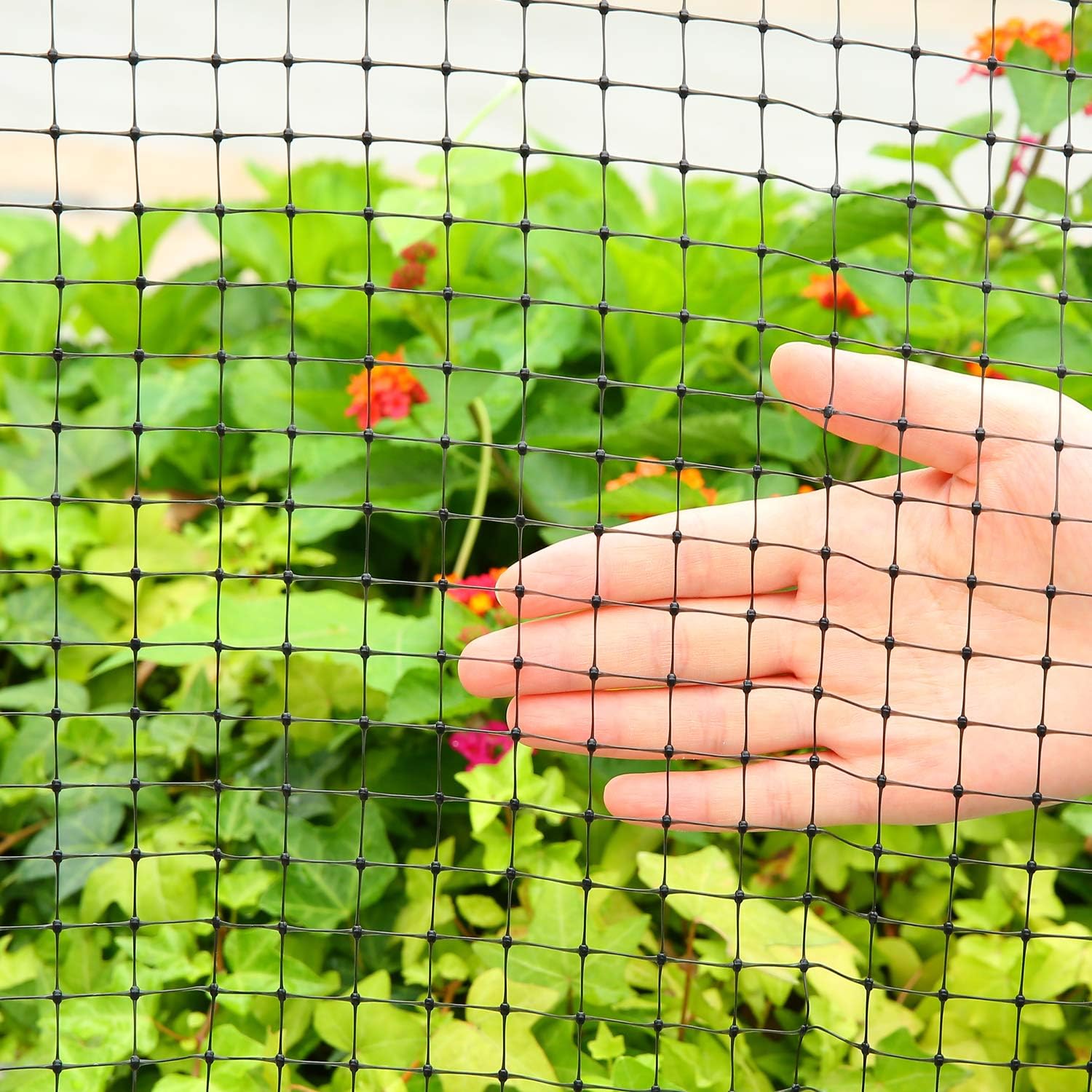 6.6x65 FT Heavy Duty Garden Bird Netting, Ohuhu PP Material Anti-Bird Reusable Protection Protection Nets for Fruit Vegetable Plant Trees, Plastic Deer Fencing Animals Barrier with 50 PCS Cable Ties