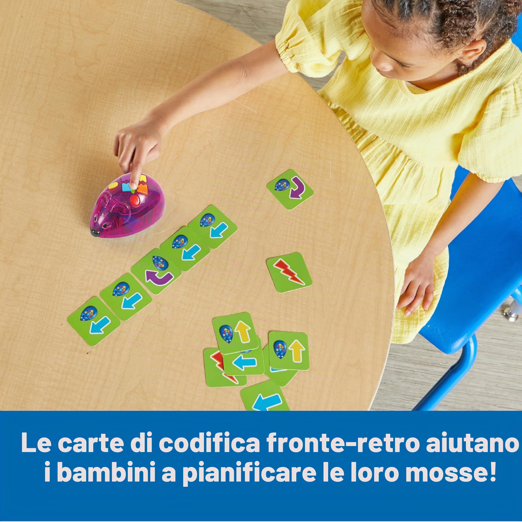 Learning Resources Set di attività Ricaricabile Code & Go Topo Robot, Giocattoli per Bambini e Bambine di 4 Anni, Robot Programmabile Interattivo Senza Schermo