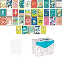 American Greetings 35-Count Deluxe Birthday Cards Assortment with Envelopes, Seals & Storage Box