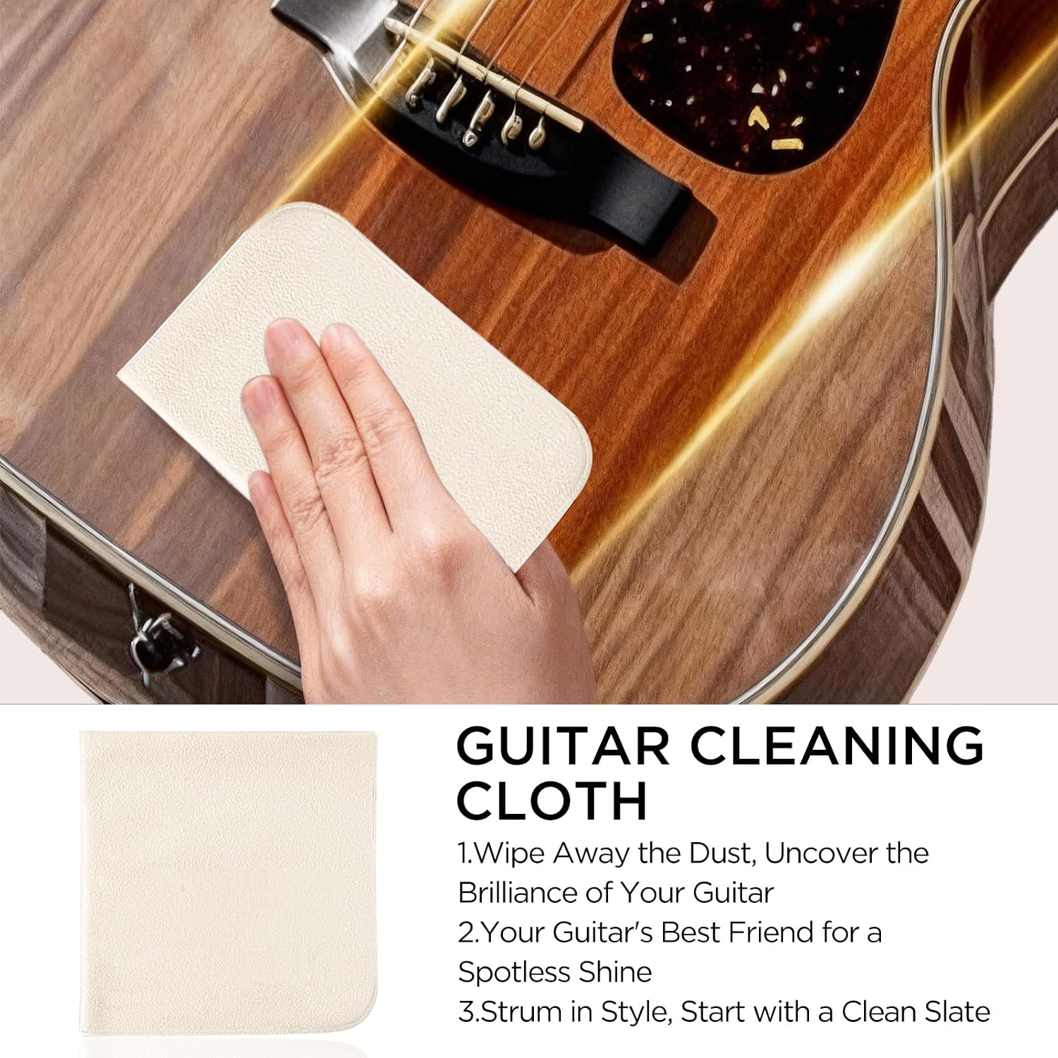 Guitar Cleaning Kit, 6-in-1 Set with Polish, Lemon Oil & String Cleaner