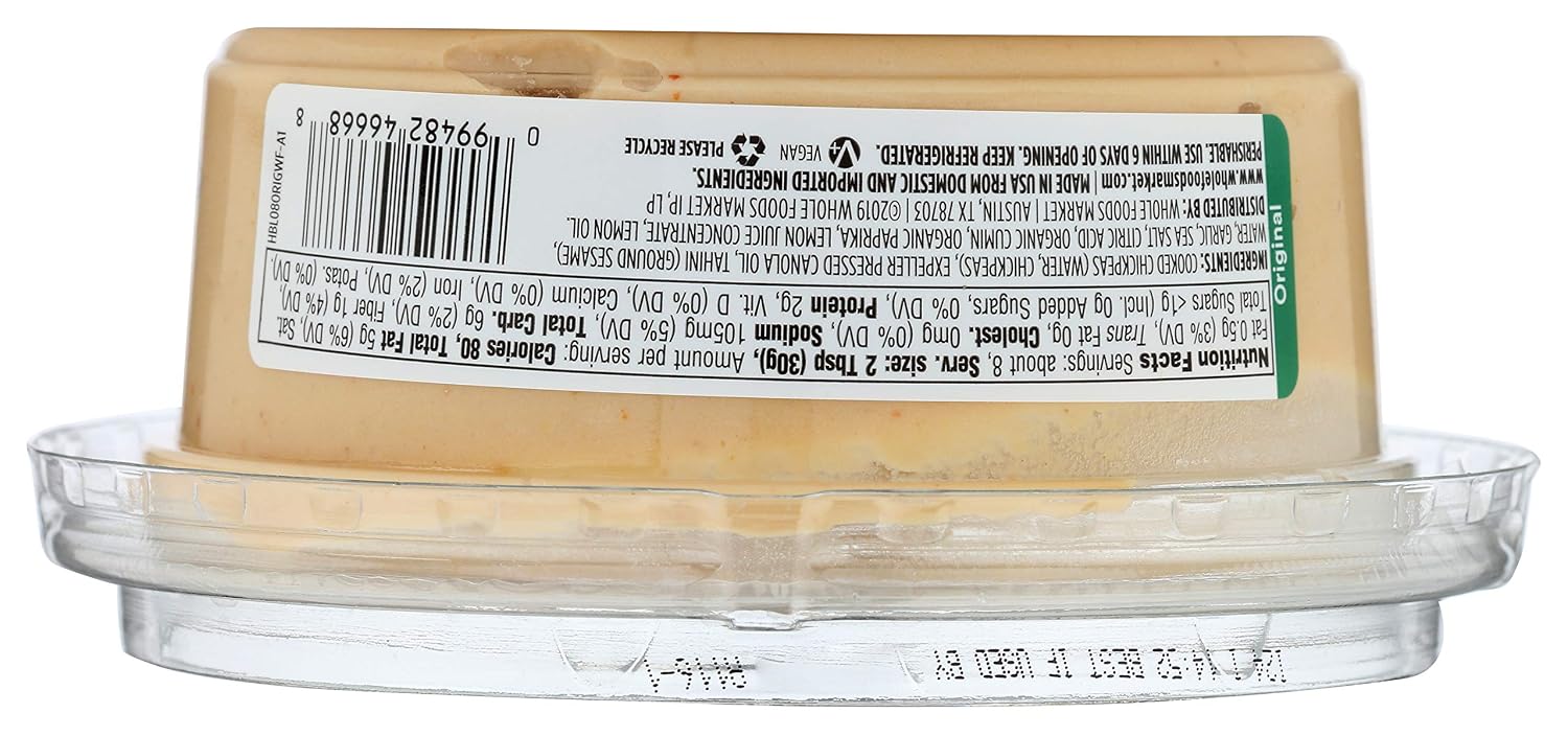 Whole Foods Market, Hummus, Original, 8 oz