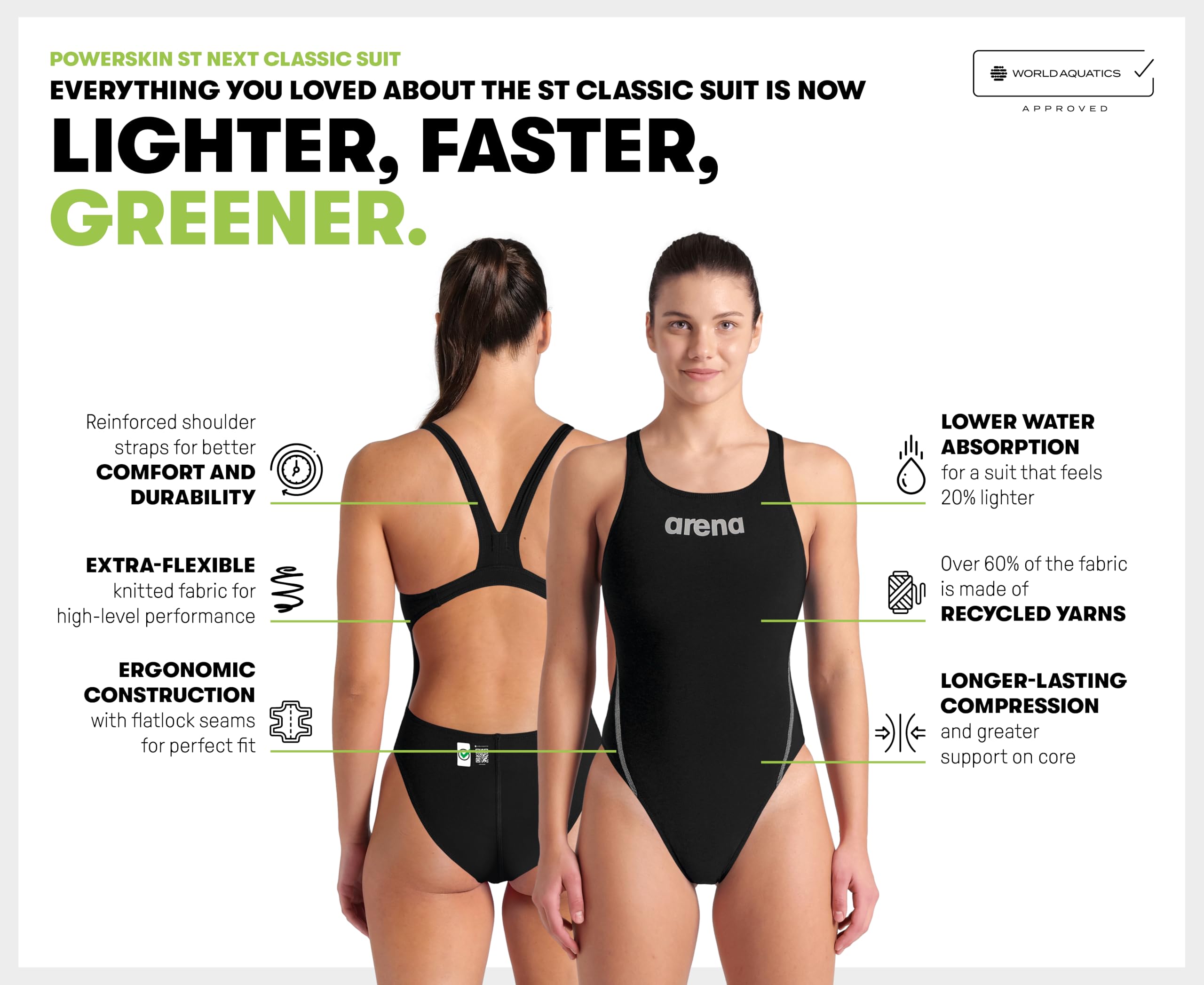 Arena Women's Powerskin St Next Classic Tech Suit Competition Racing Swimsuit