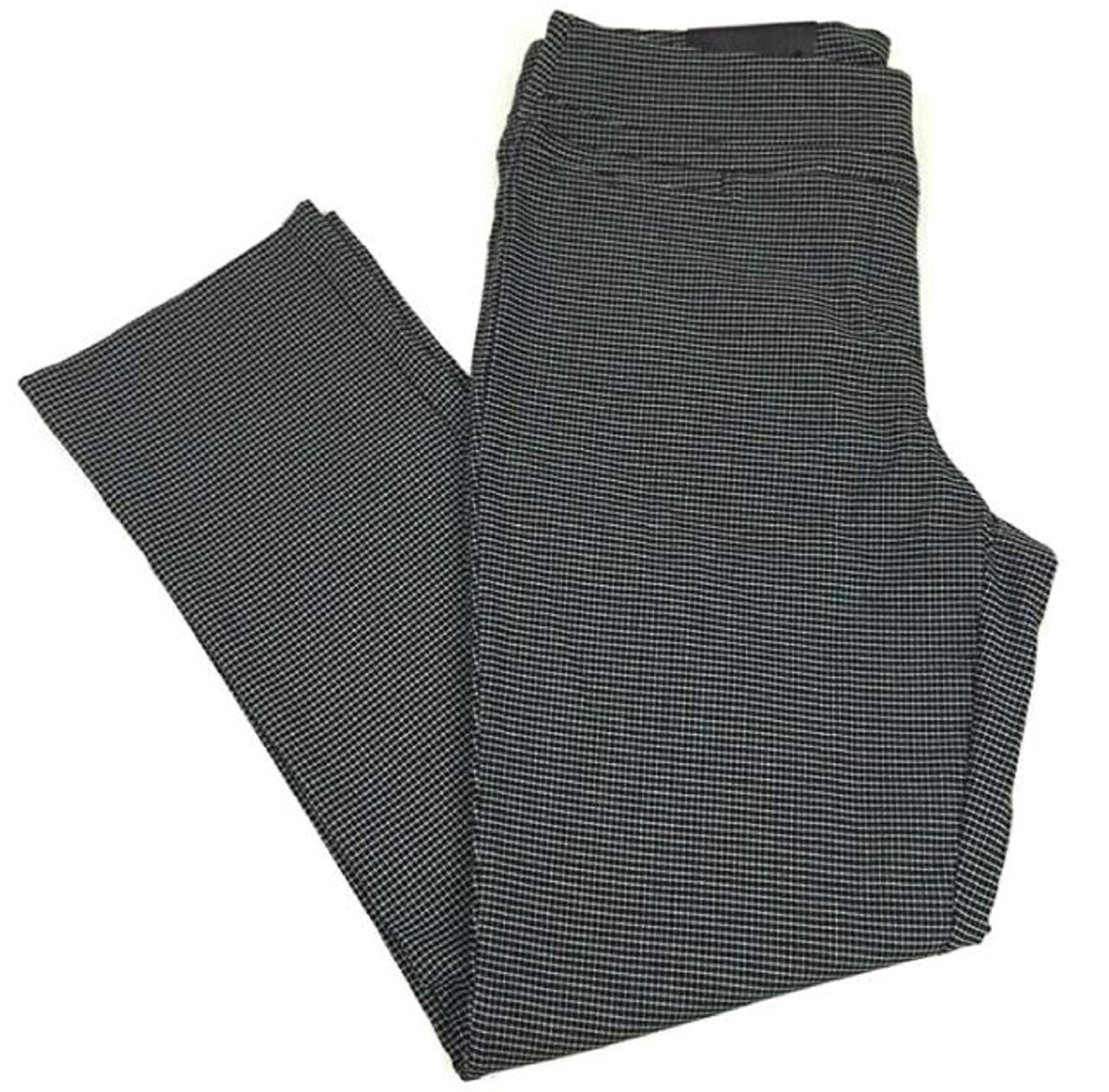 Hilary Radley Womens Pull On Pants Tummy Control Navy Combo Small