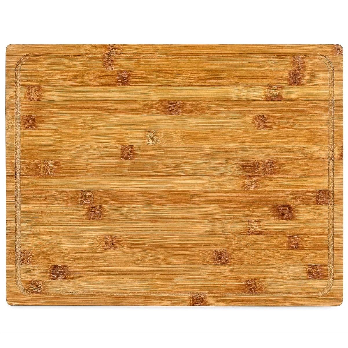 Tabla de Bambú para Cortar en Cocina. Bandeja de Madera para Borde de encimera para Picar, Trocear y Servir 45x35x4,5cm