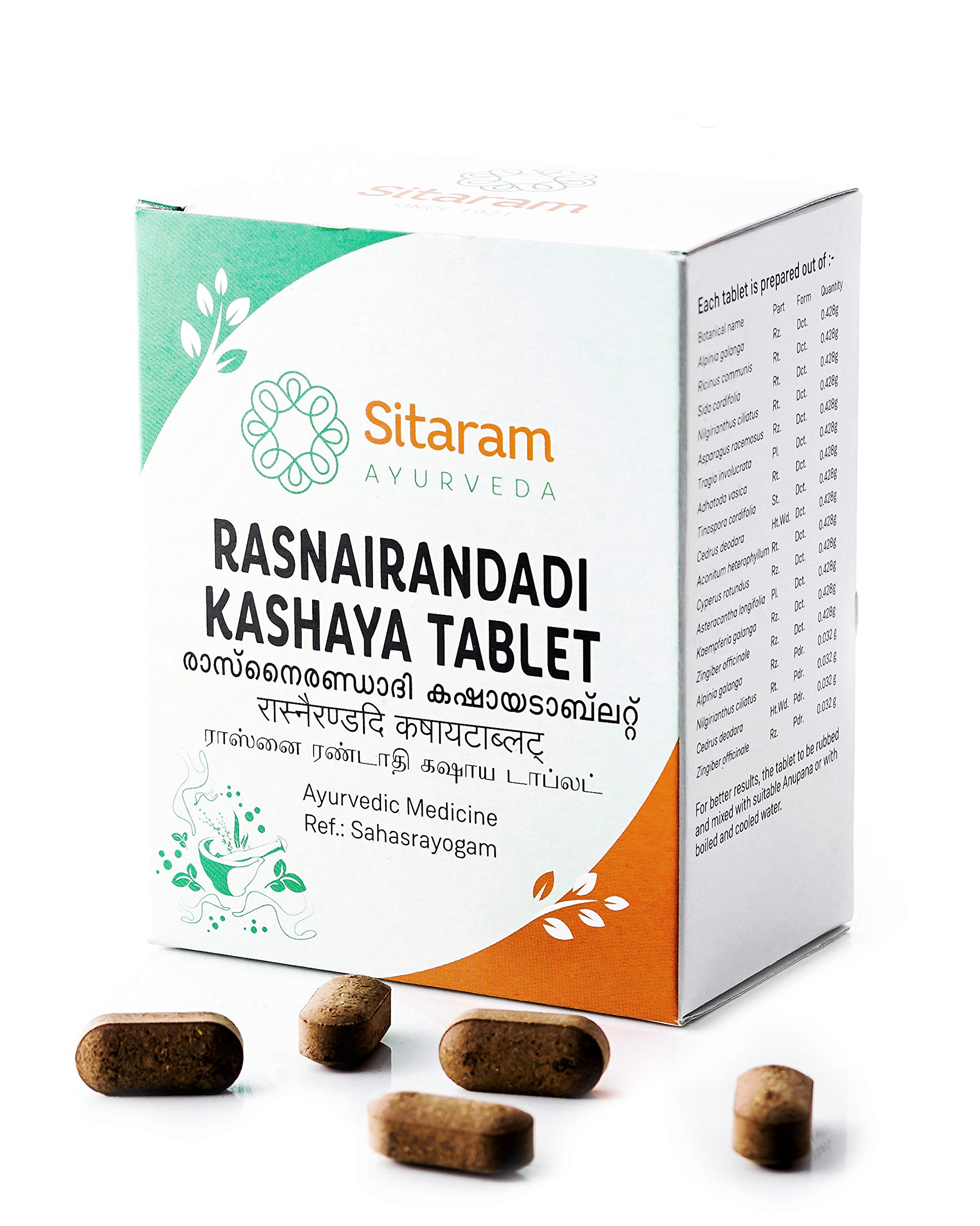 Rasnerandadi Kashaya Tablet 50 Nos, Ayurvedic Tablet for Joint Health and Stability, effective in Gouty and Degenerative Arthritis, Spondylosis, Low Back Ache, Chronic Inflammatory Conditions
