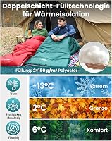 KingCamp Hálózsák 3-4 Évszak -18°C Vízálló Túrázáshoz Kempingezéshez L/XL 3