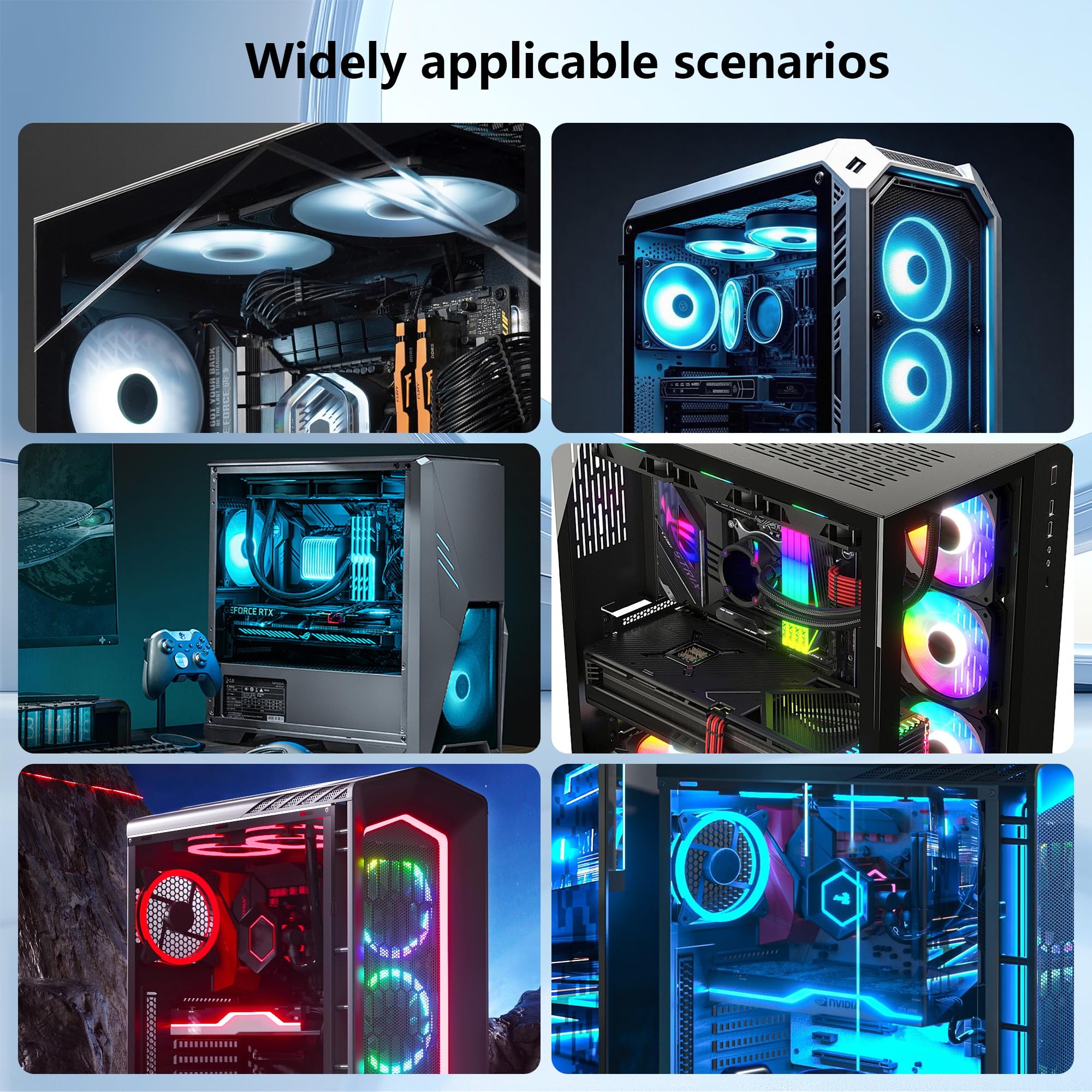 GINTOOYUN 2 Pack 1 a 4 ARGB Splitter Cable 5V 3-Pin Mujer a cuatro 5V 3-Pin Mujer RGB Splitter Cable para tiras luminosas RGB, ventiladores RGB 5V, cajas de ordenador, etc(12,4 pulgadas)