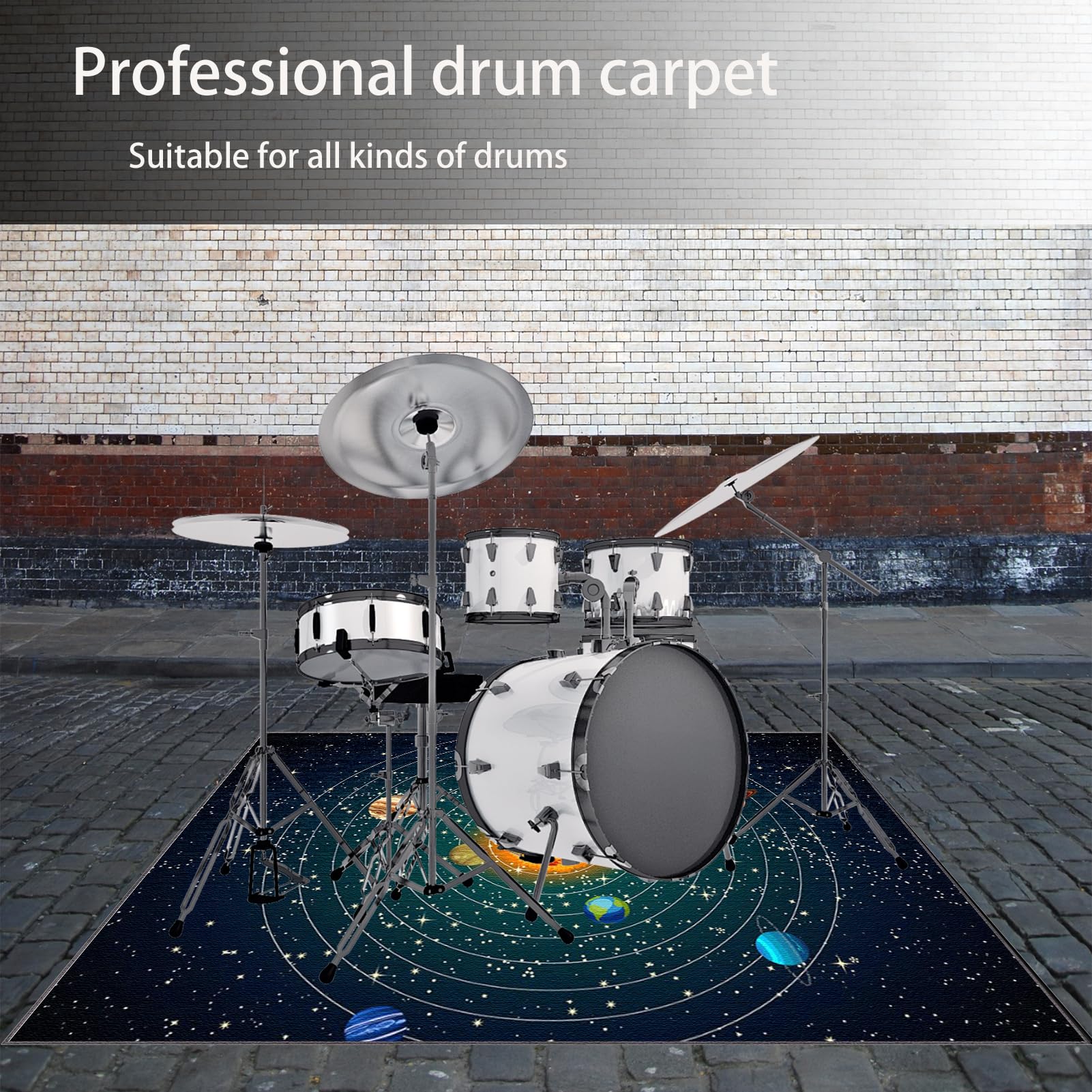 Alfombra Bateria Electronica, Alfombras Acusticas, Alfombrilla Insonorizada, Alfombra de Tambor para Caja Bombo Baterías Acústico Tambor y Otros Instrumentos Musicales 120 x 100 cm