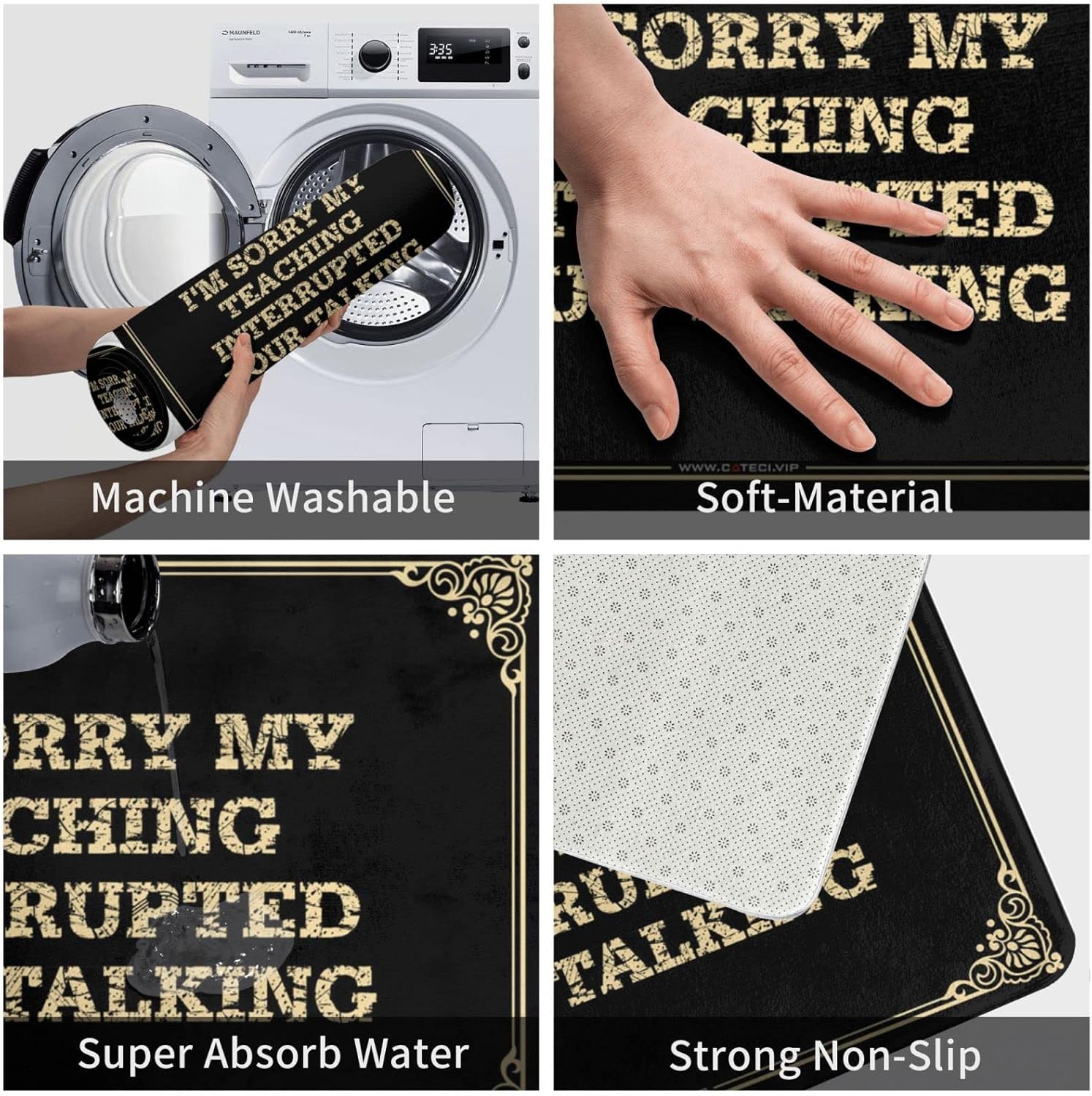 Door Mats Outdoor Funny I'm Sorry My Teaching Interrupted Your Talking Doormat Front Door Rug Outdoor Rustic Bathroom Rugs(65X90CM)
