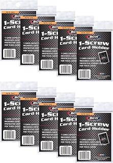 BCW 1 Screw Card Holder - 50 PT. - 10ct | Crystal Clear Polystyrene | Secure Screwdown Design | Ideal for Collectible Card Storage and Display