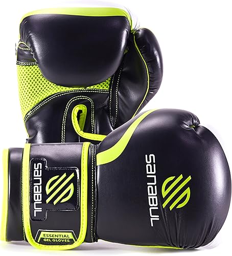 Sanabul Essential - Guantes con gel probados para hombre y mujer, ideales para boxeo, kickboxing, artes marciales mixtas, Muay Thai y entrenamiento